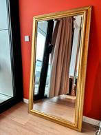 Grote spiegel met goudkleurig frame, Huis en Inrichting, Ophalen, 100 tot 150 cm, Zo goed als nieuw, Rechthoekig