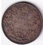 Canada, 25 cents, 1917, zilver, Postzegels en Munten, Munten | Amerika, Zilver, Ophalen of Verzenden, Losse munt, Noord-Amerika