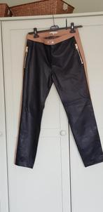 Mooie nepleren broek, zwart met cognac, Fifth House Mt 40, Kleding | Dames, Broeken en Pantalons, Maat 38/40 (M), Zwart, Ophalen of Verzenden