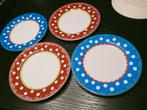 4x Oilily ontbijtborden, Huis en Inrichting, Keuken | Servies, Ophalen of Verzenden, Zo goed als nieuw, Overige stijlen, Bord(en)