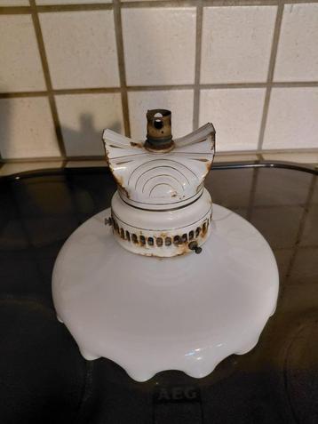 ANTIEKE opaline lampenkap- gaslamp - hanglamp beschikbaar voor biedingen