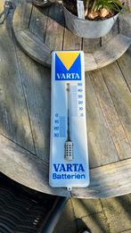 Oude emaille thermometer Varta accu batterij reclamebord, Verzamelen, Merken en Reclamevoorwerpen, Ophalen of Verzenden, Gebruikt