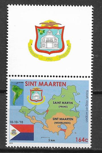 Sint Maarten 2010 Landswapen vlag landkaart zegel met tab pf beschikbaar voor biedingen