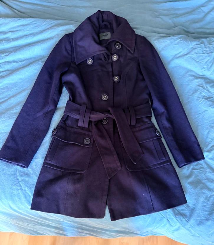 paarse mantel Only, maat M mooie dames jas, Kleding | Dames, Jassen | Winter, Nieuw, Maat 38/40 (M), Paars, Ophalen of Verzenden