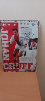 Johan Cruyff Ajax Blikken Bord 20x30 cm met Handtekening, Ophalen of Verzenden, Zo goed als nieuw, Ajax, Poster, Plaatje of Sticker