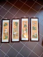 Antieke  vier Japanse perkamenten schildjes zie foto's, Minder dan 50 cm, Ophalen of Verzenden, Zo goed als nieuw, Minder dan 50 cm