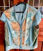 Super schattige blouse korte mouw van Atian maat XL, Blauw, Ophalen of Verzenden, Zo goed als nieuw, Maat 46/48 (XL) of groter