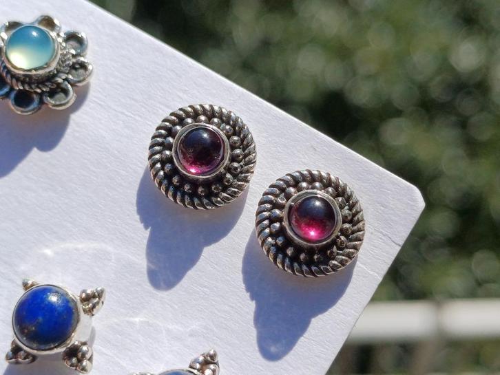 Vanoli 925 zilveren oorbellen oorknopjes met toermalijn, Sieraden, Tassen en Uiterlijk, Oorbellen, Nieuw, Knopjes of Stekers, Zilver