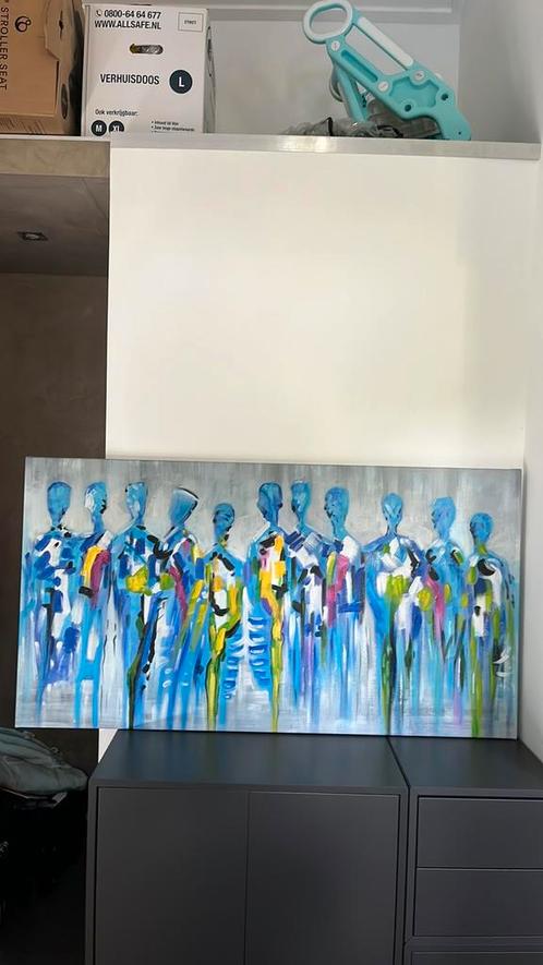 Blue Group of People | Schilderij, Antiek en Kunst, Kunst | Schilderijen | Abstract, Ophalen