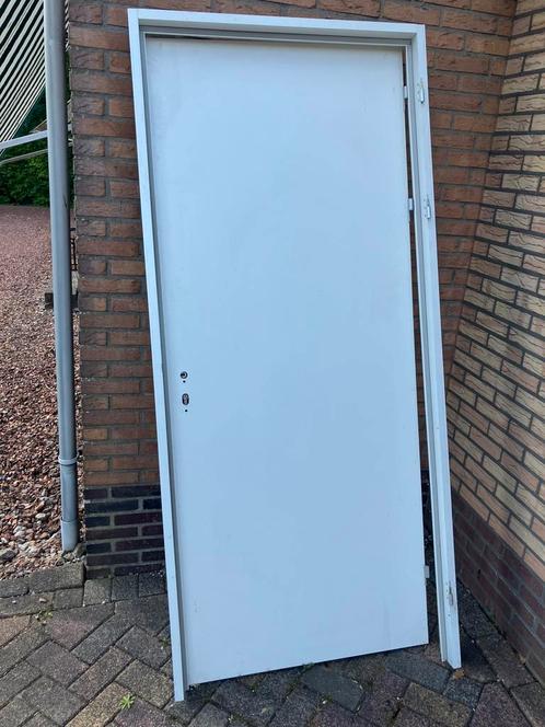 Zware deur met aluminium kozijn, Doe-het-zelf en Verbouw, Deuren en Horren, Zo goed als nieuw, Binnendeur, 200 tot 215 cm, 80 tot 100 cm