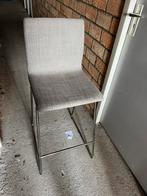 2x Grijze barkrukken, Huis en Inrichting, Barkrukken, 2 krukken, Ophalen, Gebruikt