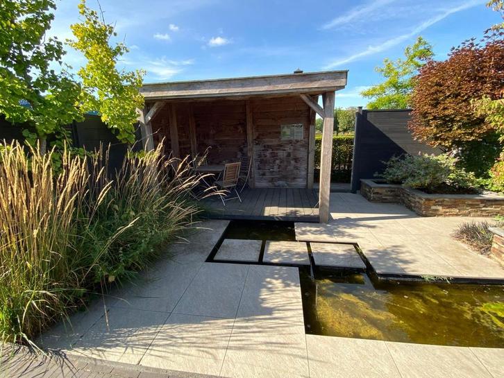 Complete showtuin 5,50 x 6,70 meter (36,85 m2) BIEDEN!, Tuin en Terras, Overige Tuin en Terras, Gebruikt, Ophalen