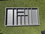 Besteklade 47,3 cm x 89,1 cm x 4,8 cm - Antraciet / Grijs, Ophalen, Zo goed als nieuw, Kunststof, Bestekset