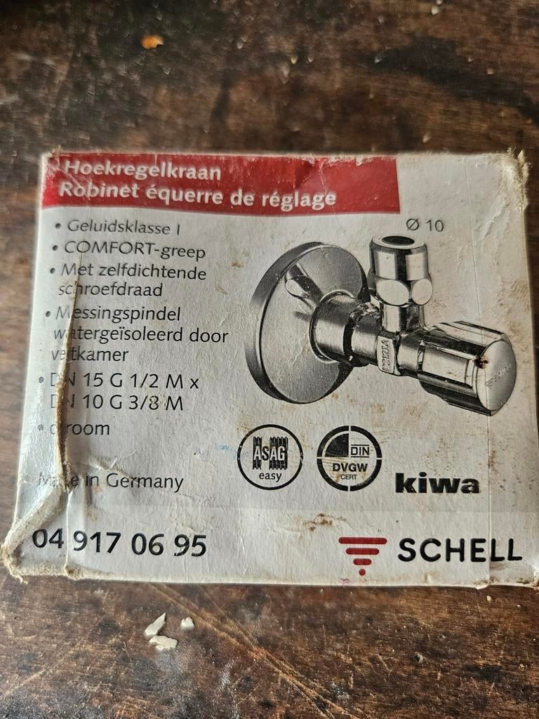 Hoekregelkraan - Schell, Ophalen of Verzenden, Gebruikt, Chroom, Kraan