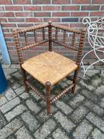 Antieke hoekstoel met rieten zitting, Ophalen of Verzenden