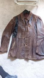 oude leren jas, Ophalen, Gebruikt, Bruin, Leer of Kunstleer