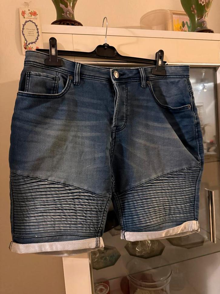 Stoere Denim Co. Jeans Short - W36 maat 48, Kleding | Dames, Grote Maten, Zo goed als nieuw, Broek of Spijkerbroek, Blauw, Ophalen of Verzenden