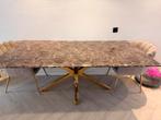 Richmond Conrad Eettafel - Faux Marmer & Goud - 200x100cm, 100 tot 150 cm, 200 cm of meer, Ophalen of Verzenden, Zo goed als nieuw