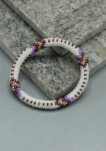 Glaskralen armband - wit en meerkleurig - RB323 beschikbaar voor biedingen
