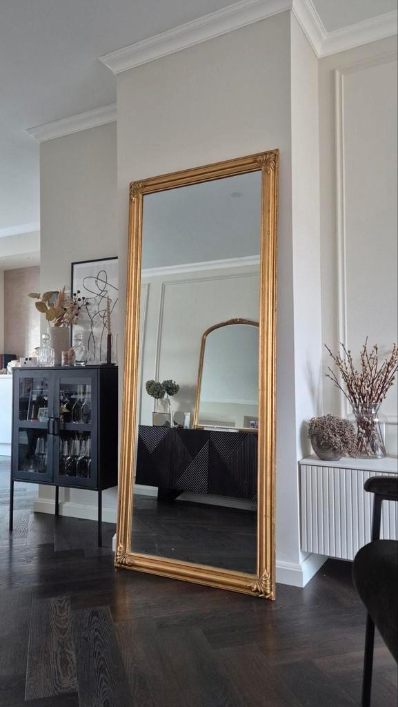 Zeer Grote Barok Spiegel 200x84cm Goud, Huis en Inrichting, Woonaccessoires | Spiegels, Gebruikt, 75 tot 100 cm, 200 cm of meer