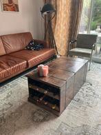 Vintage Houten Kist met Wijnrek & Opbergruimte, Ophalen, Gebruikt, 100 tot 150 cm, 100 tot 125 cm