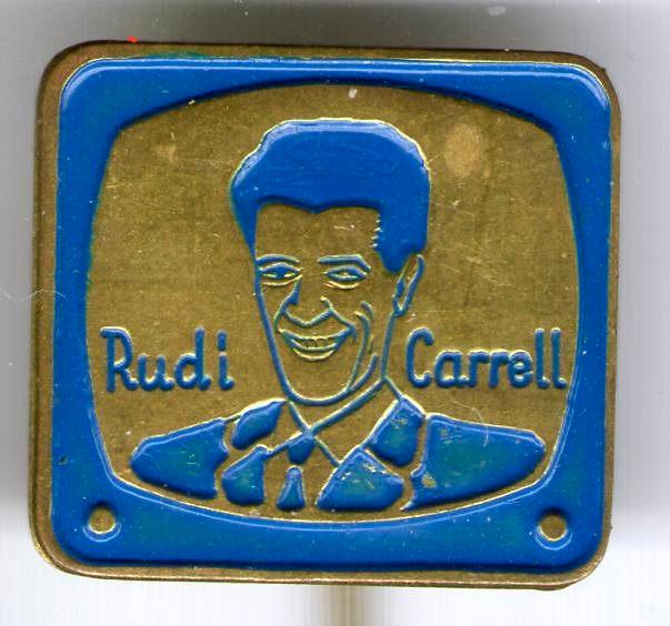 Rudi Carrell showmaster blauw op koper speldje ( R_077 ), Verzamelen, Speldjes, Pins en Buttons, Zo goed als nieuw, Speldje of Pin