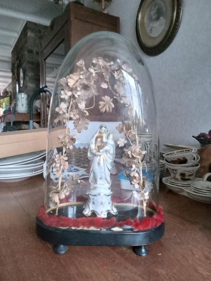 antieke maria en bloemenkrans STOLP VERKOCHT, Antiek en Kunst, Antiek | Religie, Ophalen of Verzenden