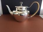 Verzilverde Theepot met Rotan Handvat, Antiek en Kunst, Ophalen, Zilver