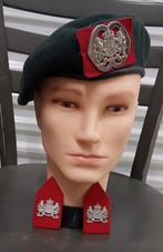 KL baret + kraagspiegels NATRES, Verzamelen, Ophalen of Verzenden, Landmacht, Nederland, Helm of Baret
