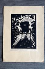 Ed Jeska - Houtsnede Maanlicht Fantasie, Ophalen of Verzenden