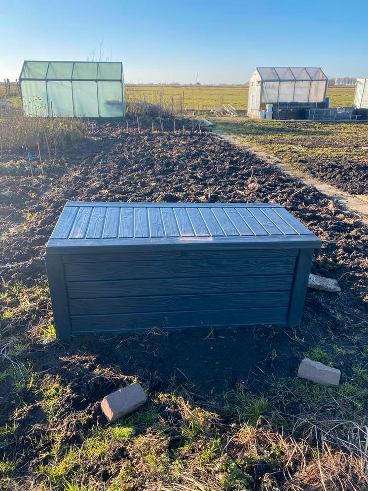 KETER Tuinkussen opbergbox / Moestuin bak, Tuin en Terras, Bergingen en Tuinkasten, Zo goed als nieuw, Containerberging, Kunststof