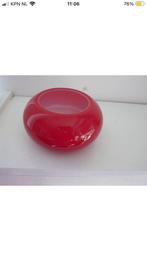 Rood bol vaasje., Ophalen of Verzenden, Minder dan 50 cm, Rood, Glas