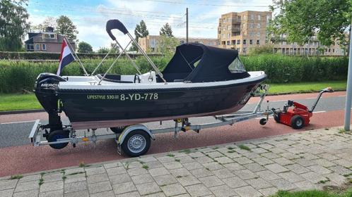 Lifestyle 530 comfort BJ2020 mercury 25pk efi trailer, Watersport en Boten, Sloepen, Gebruikt, 10 tot 30 pk, 3 tot 6 meter, Buitenboordmotor