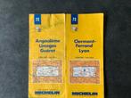 Vintage Michelin Kaart Frankrijk Angoulême +Clermont-Ferrand, Boeken, Atlassen en Landkaarten, Frankrijk, Landkaart, 1800 tot 2000