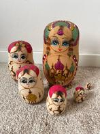 Houten Matroesjka set, 6-delig. Russisch Turks boho bohemian, Verzamelen, Poppetjes en Figuurtjes, Verzenden, Gebruikt
