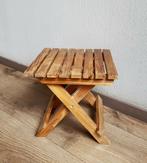 Opklapbaar bruin houten tafeltje / plantentafeltje, Antiek en Kunst, Ophalen of Verzenden