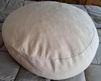 Ronde beige poef, Ophalen, Minder dan 50 cm, Gebruikt, Stof