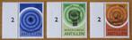 Nederlandse Antillen 716-718 serie met tab met nr 2 links., Verzenden, Postfris