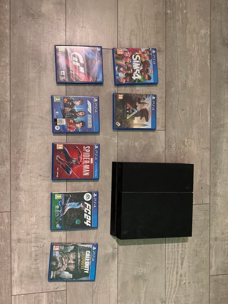 PS4 Console + Games - Zonder Controller, Ophalen of Verzenden, Zonder controller, Original, Gebruikt