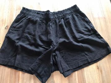 Zwarte viscose/linen kortebroek H&M XL beschikbaar voor biedingen