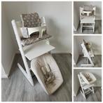Stokke Tripp Trapp wit met babyset, kussenset en newbornset, Kinderen en Baby's, Ophalen of Verzenden, Zo goed als nieuw, Stokke Tripp Trapp