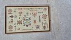 Merklap anno 1974, mooi ingelijst, Ophalen of Verzenden, Zo goed als nieuw, Handborduren, Patroon