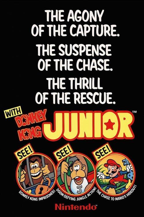 [Grote Retro Arcade Poster] DONKEY KONG Jr, Verzamelen, Posters, Nieuw, Rechthoekig Staand, Verzenden