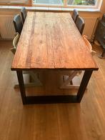 Mooie houten tafel met metalen U-poot, Ophalen