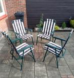 4 inklapbare Tuinstoelen - Kampeerstoelen, Ophalen, Zo goed als nieuw, Metaal, Inklapbaar