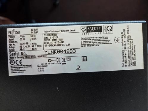 Fujitsu Celsius M730n, Computers en Software, Desktop Pc's, Niet werkend, Onbekend, Ophalen