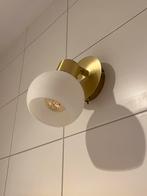 Badkamer wandlamp bolglas wit goud, Ophalen of Verzenden, Nieuw, Glas, Vintage