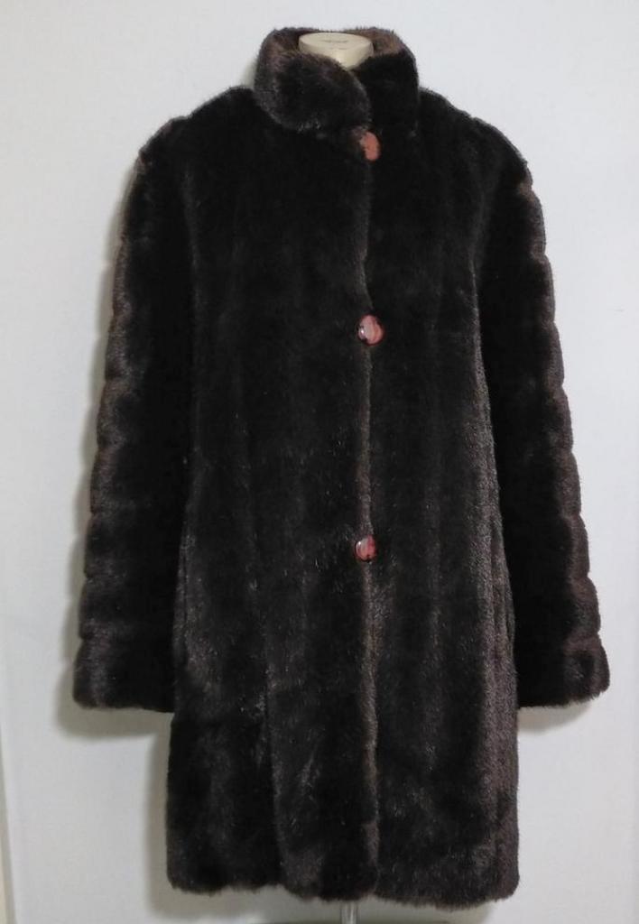 Donkerbruine faux fur jas van Comme du Vrai, Kleding | Dames, Jassen | Winter, Zo goed als nieuw, Maat 46/48 (XL) of groter, Bruin