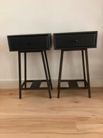 Nachtkastje / Bijzettafel - Zwart Metaal, Huis en Inrichting, Slaapkamer | Nachtkastjes, Ophalen, Minder dan 45 cm, Metaal of Aluminium