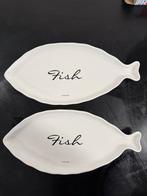Riviera Maison Vis Borden - 2 Stuks, Huis en Inrichting, Keuken | Servies, Keramiek, Ophalen of Verzenden, Zo goed als nieuw, Bord(en)